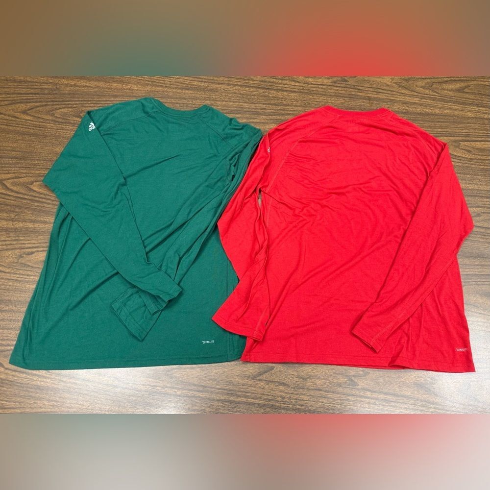 Adidas Red and Green Ultimate Tee lot of 2 Shirts Mens Size Large - Picture 10 of 10